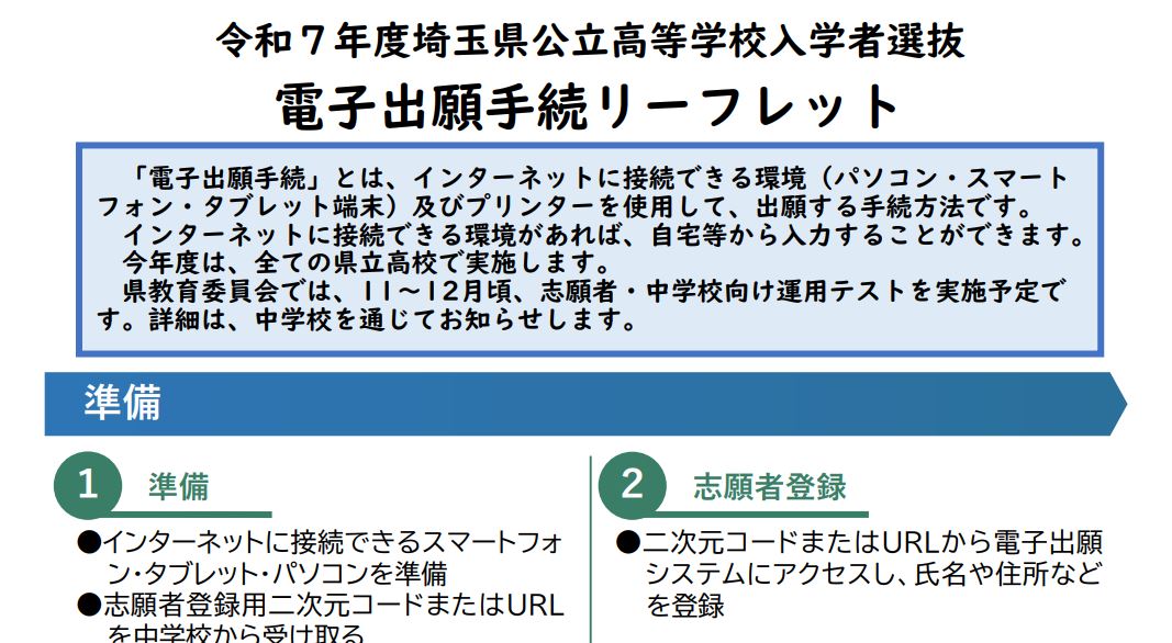 2025年度入試〉埼玉県 公立高校「インターネット出願について」まとめ