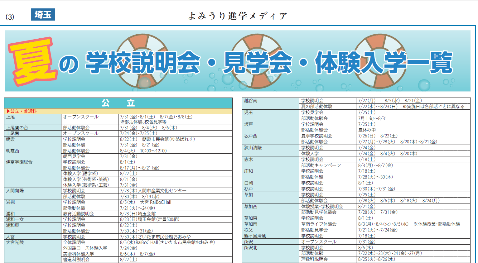 2027年度入試〉埼玉県公立・私立高校「2026年 夏の学校説明会一覧